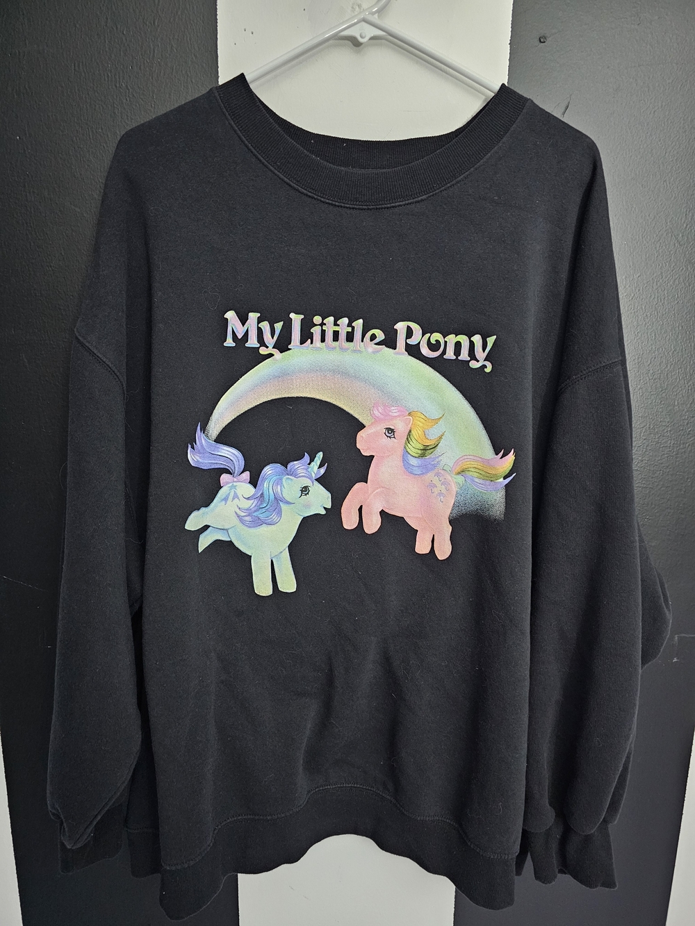 Hasbro My Little Pony Black Sweatshirt with Pastel Pony Graphic